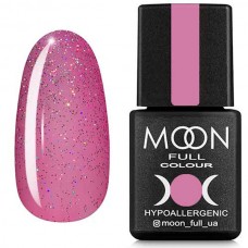 Гель-лак Moon Full 306 полупрозрачный розовый с разноцветным шиммером 8 мл
