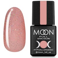 Гель-лак Moon Full 307 полупрозрачный персиковый с разноцветным шиммером 8 мл