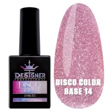 Світловідбивне базове покриття №14 (Рожевий), 9 мл. - Disco Color Base Дизайнер