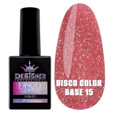 Світловідбивне базове покриття №15 (Полуничний), 9 мл. - Disco Color Base Дизайнер