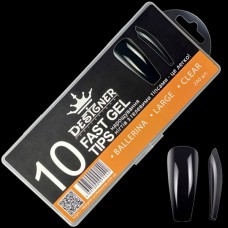 Fast gel tips №10 (Ballerina, large size) - Гелеві типси Дизайнер