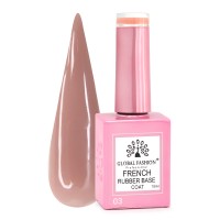 КАУЧУКОВА БАЗА ДЛЯ ГЕЛЬ ЛАКУ ФРЕНЧ, RUBBER BASE COAT FRENCH, 15 МЛ, GLOBAL FASHION №03