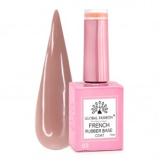 КАУЧУКОВА БАЗА ДЛЯ ГЕЛЬ ЛАКУ ФРЕНЧ, RUBBER BASE COAT FRENCH, 15 МЛ, GLOBAL FASHION №03